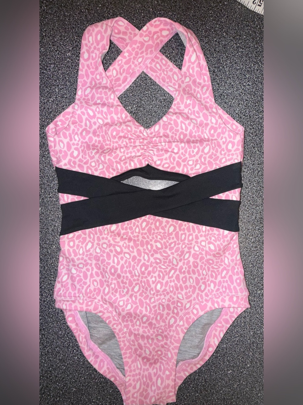 Sugar & Strut Pink Leopard Dance Leotard Size Youth Large